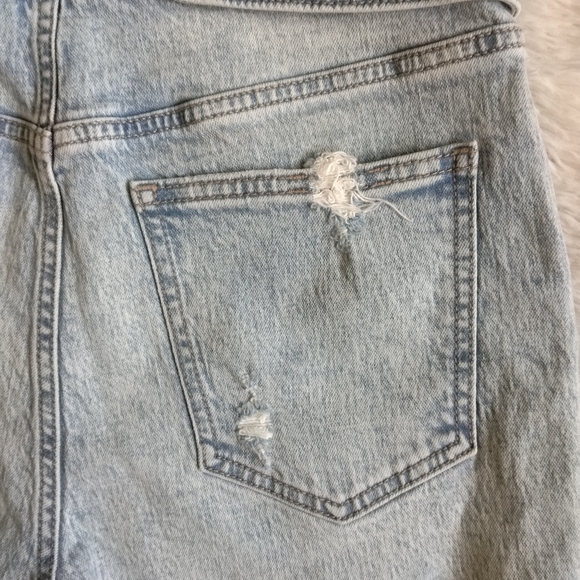 New Willow & Root Sz 34 washed denim raw hem folded up waist distressed shorts - Picture 9 of 11